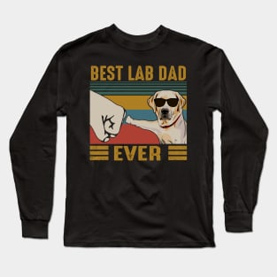 Best Lab Dad Ever Funny Labrador Retriever Lover Long Sleeve T-Shirt